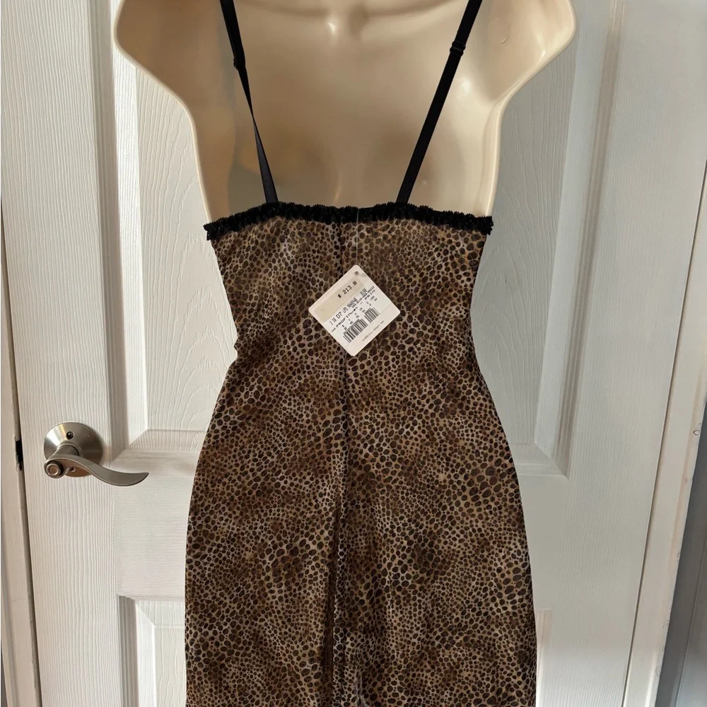 La Perla Animal Print Mesh Chemise with Black Lace - Picture 4 of 8
